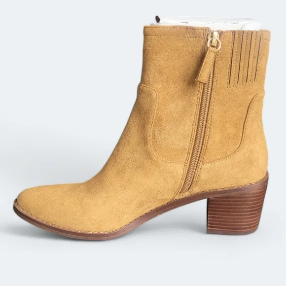 NIB J. Crew Factory tan suede booties size 10