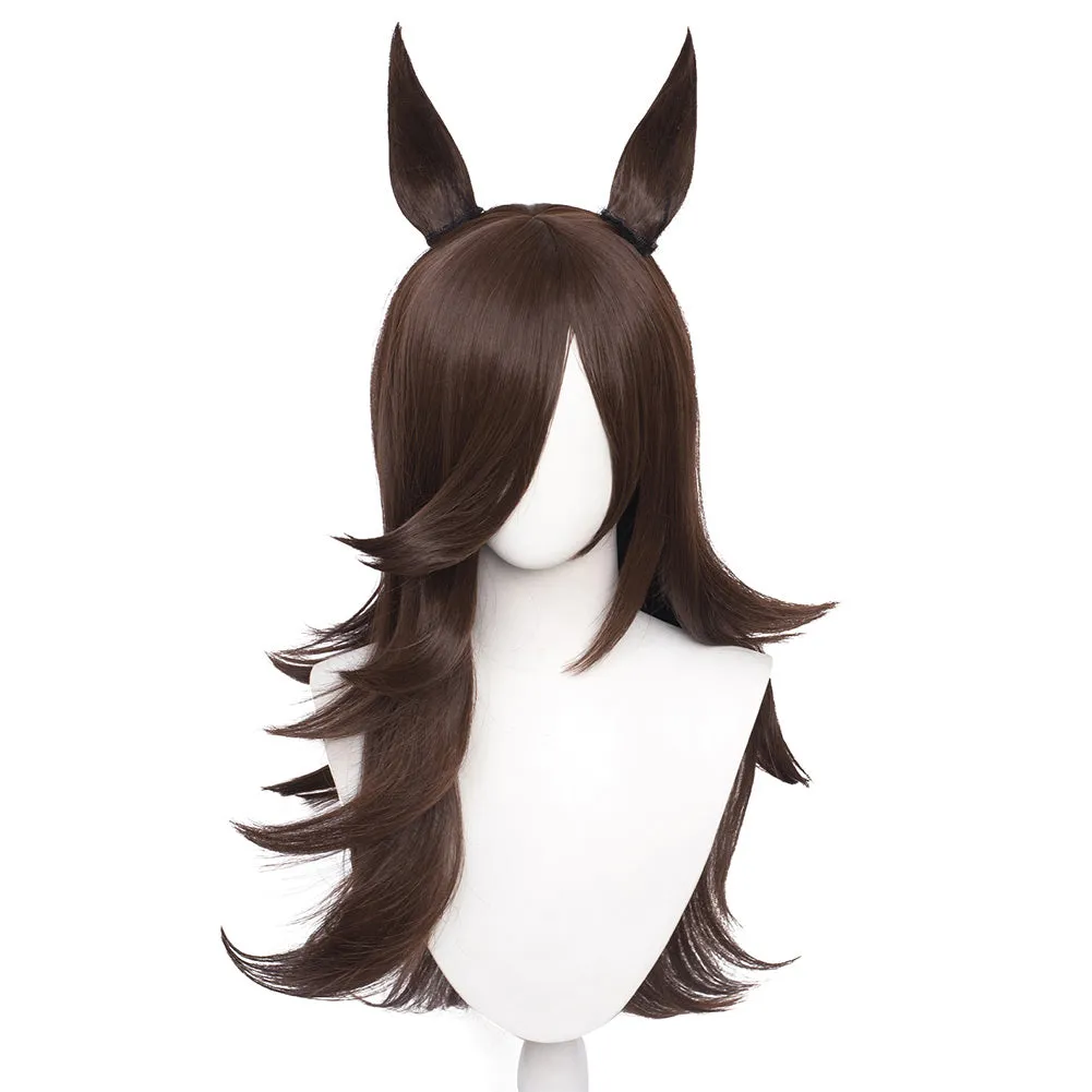 Pretty Derby Rice Shower Cosplay Wig Heat Resistant Synthetic Hair Carnival Halloween Party Props