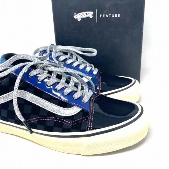 Vans Og Old Skool Lx Black Skateboarding Men's VN0A38FW03E Leather Patent Velvet
